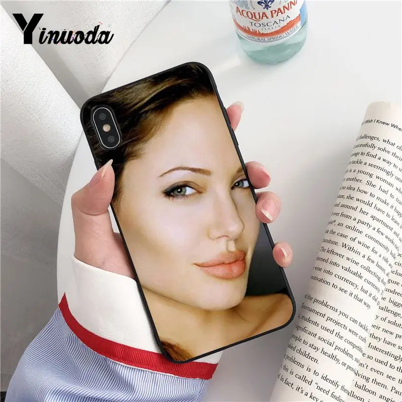 Yinuoda Angelina Jolie черный ТПУ мягкий телефон чехол для iphone 8 7 6 6S Plus 5 5S SE XR X XS MAX Coque Shell Fundas Capa