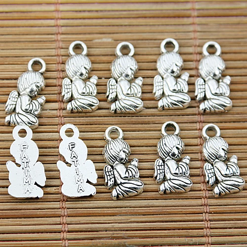 50 шт. тибетское серебро фатими молящийся ангел подвески EF1628|charm pendants|charming chandeliercharm