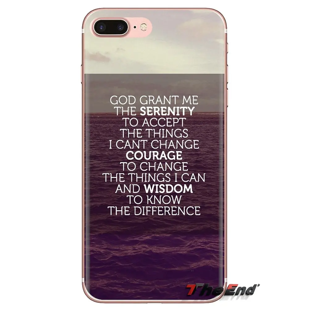 Silicone Phone Cases For Xiaomi Redmi 4A S2 Note 3 3S 4 4X 5 Plus 6 7 6A Pro Pocophone F1 God grant me to serenity I cant change |