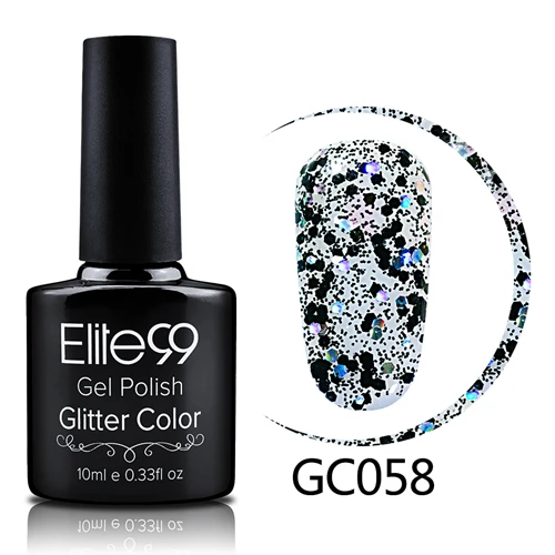 GC058 Elite99, 10 мл, блестящий гель для ногтей с блестками, лак для ногтей, легко отмачивается, Алмазный Гель-лак для ногтей, нужен, машина, стабильная основа, верхнее покрытие, лак для ногтей - Цвет: GC058