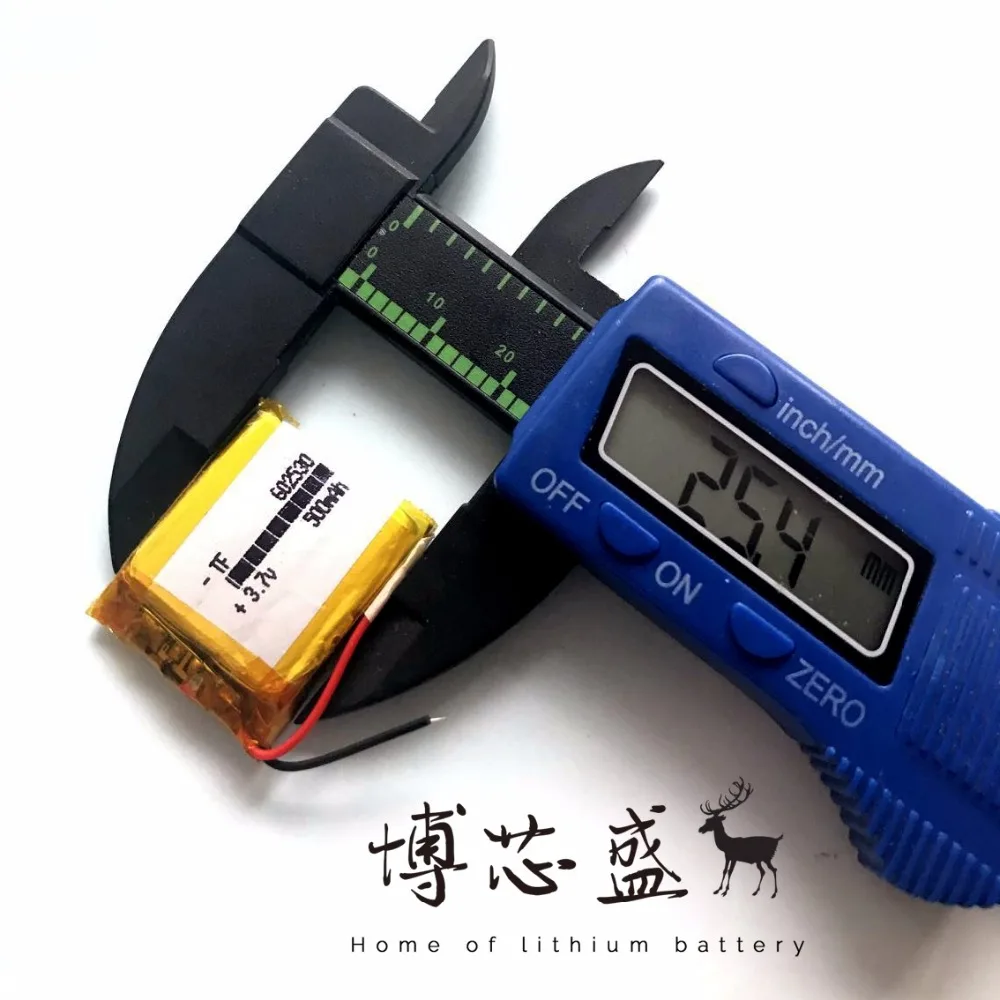3.7V 500mAh li polymer lithium rechargeable Lipo battery 602530 for MP3 GPS DVD bluetooth recorder headset e-book camera | Электроника
