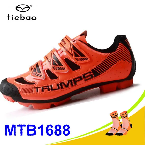 1688 MTB orange Tiebao Sapatilha Ciclismo Mtb велосипедная обувь Профессиональная Мужская дышащая велосипедная обувь велосипедная самоблокирующаяся спортивная обувь для верховой езды - Цвет: 1688 MTB orange