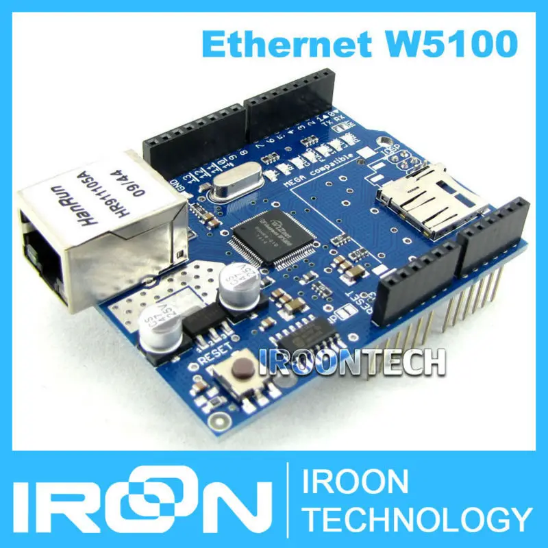 Ethernet W5100 сеть щит доска с SD карты расширения для Arduino | Компьютеры и офис