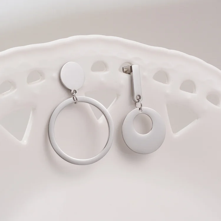 Розовое золото асимметричные круглые Висячие серьги для женщин brincos 2019 aretes