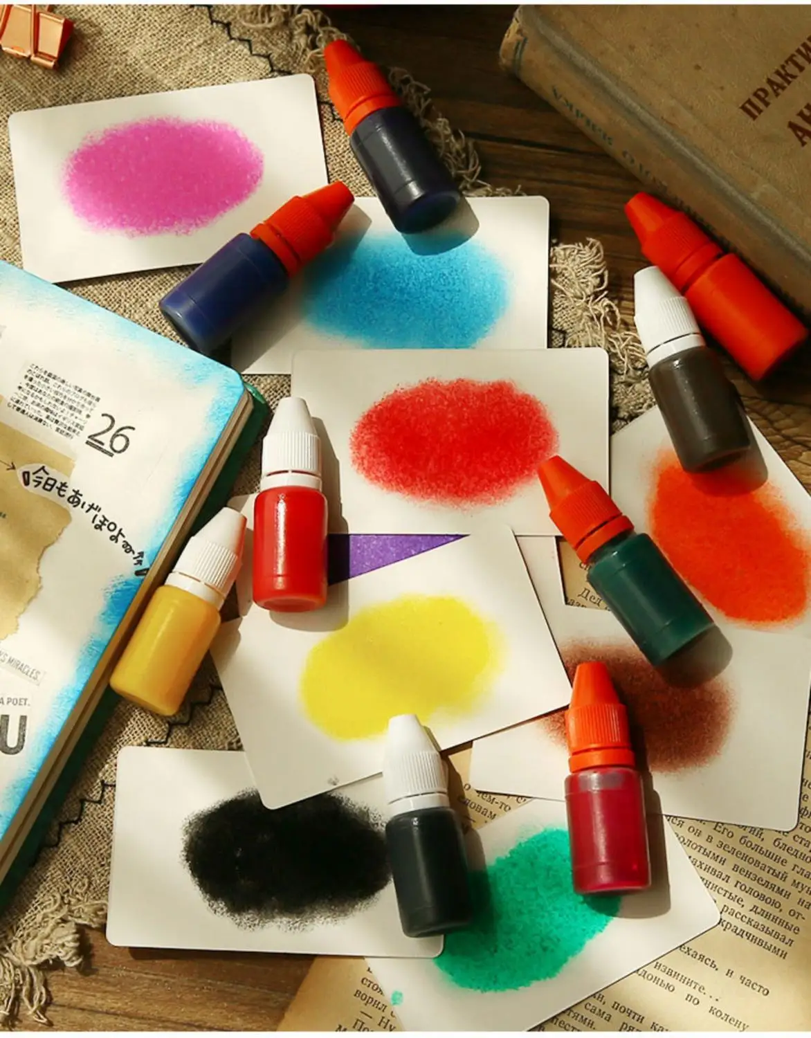 

10ml Self-Inking Colorful Ink for Photosensitive stamp refilling ink red green blue black orange pink Chocolate coffee white