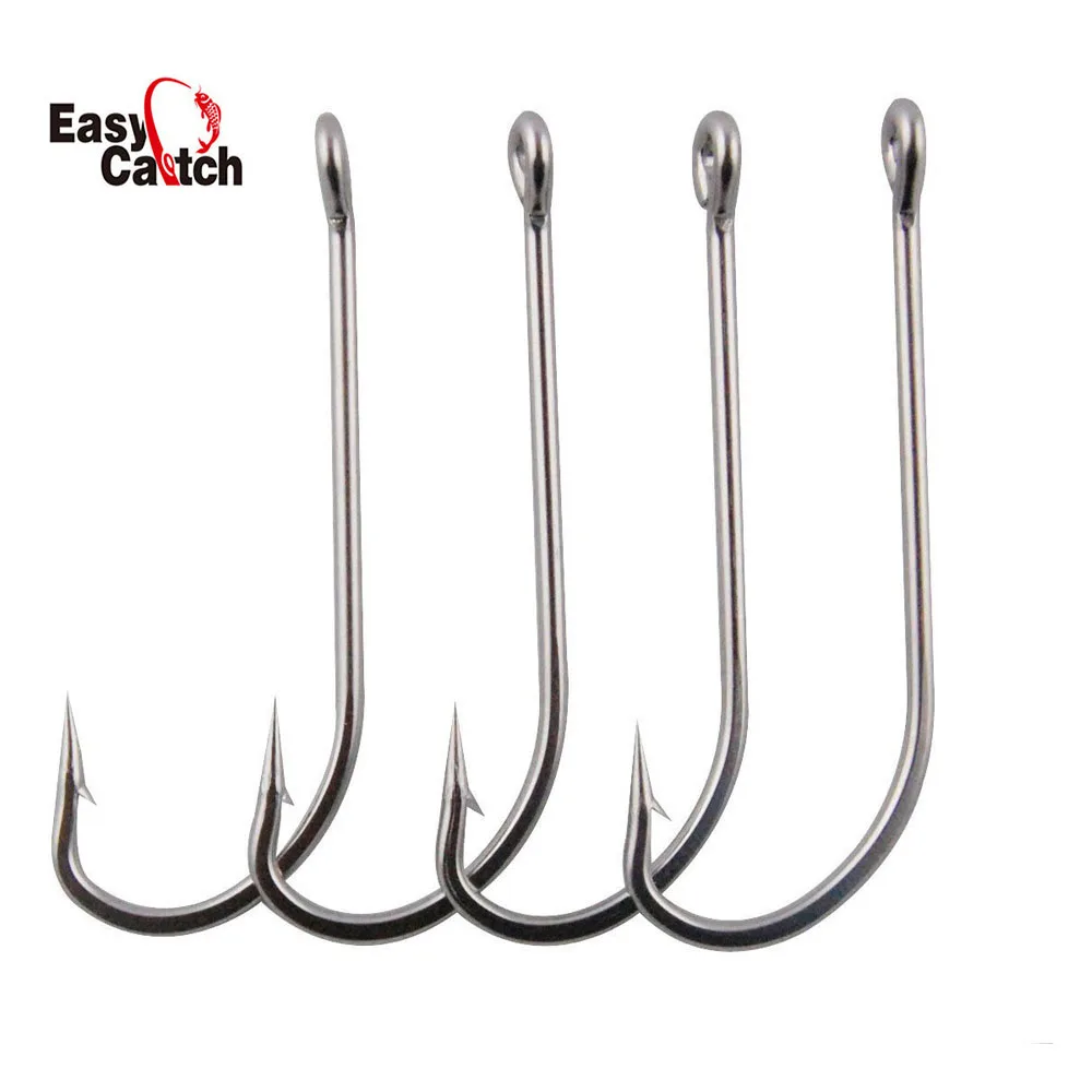 

30pcs 34007 Fishing Hooks Stainless Steel Silver Big Extra Long Shank Fishing Hook Size 1/0 2/0 3/0 4/0 5/0 6/0 7/0 8/0 9/0 10/0