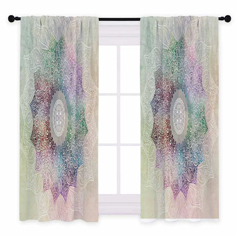 Style A - 2pcs Miracille, мандала, занавески для спальни, светильник, блокировка, тепловая обработка окна, занавески, для гостиной, девичьи занавески, затенение, занавески - Цвет: Style A - 2pcs