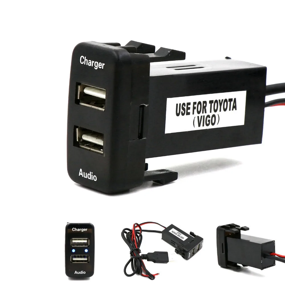 Автомобильное зарядное устройство USB с аудио для Toyota провод питания 6 фута