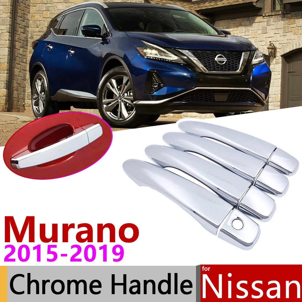 Роскошный хромированный чехол для ручки внешней двери Nissan Murano Z52 2015 ~ 2019