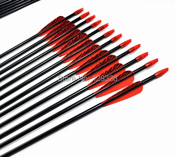 GPP 12-PK 28&quot Tiger Vanes Fiberglass Archery Target Arrows - Practice or Youth for Recurve Bow 4 COLORS | Спорт и развлечения
