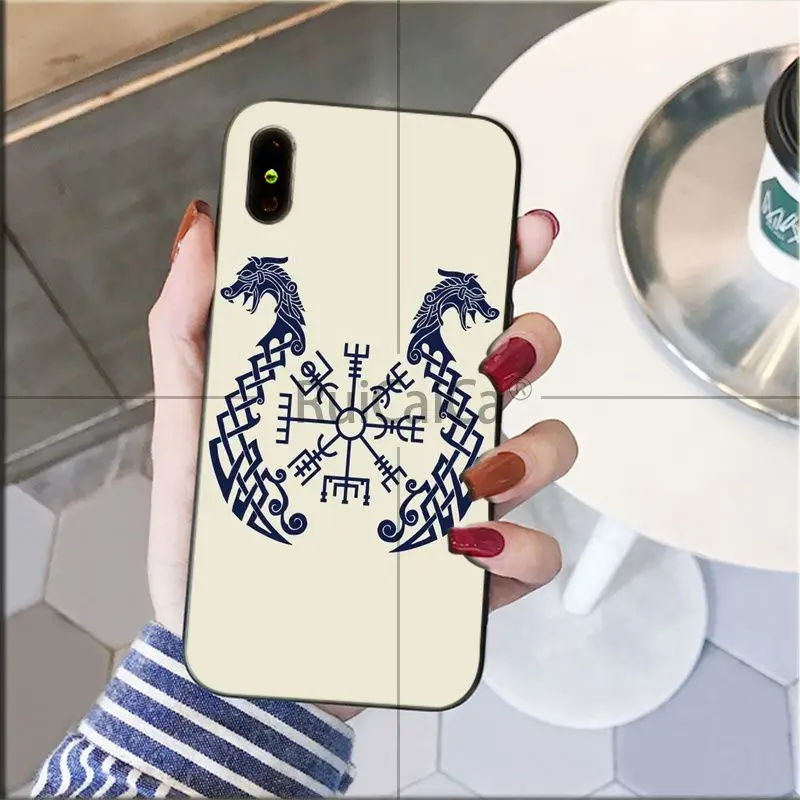 A14 Ruicaica Viking Vegvisir Odin нордический ТПУ мягкий силиконовый черный чехол для телефона для iPhone X XS MAX 6 6S 7 7plus 8 8Plus 5 5S XR - Цвет: A14