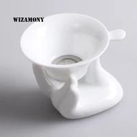 wizamony tea set white ceramic mesh tea infuser reusable strainer loose tea leaf spice filter percolator colander herbal