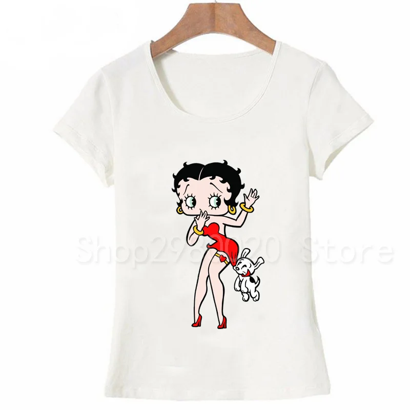 Летняя модная мужская и женская футболка с коротким рукавом betty boop пара может