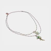 amorita boutique metallic flower crocodile pendant necklace