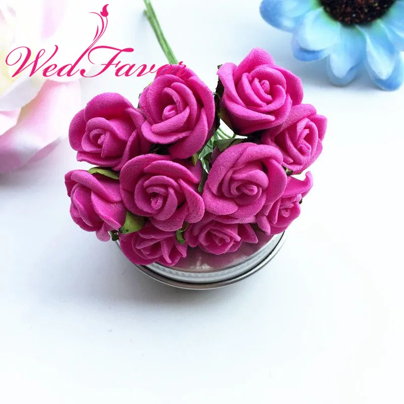WedFavor 100 шт. 2 см искусственные мини EVA Пена розы букет цветы для конфет коробка