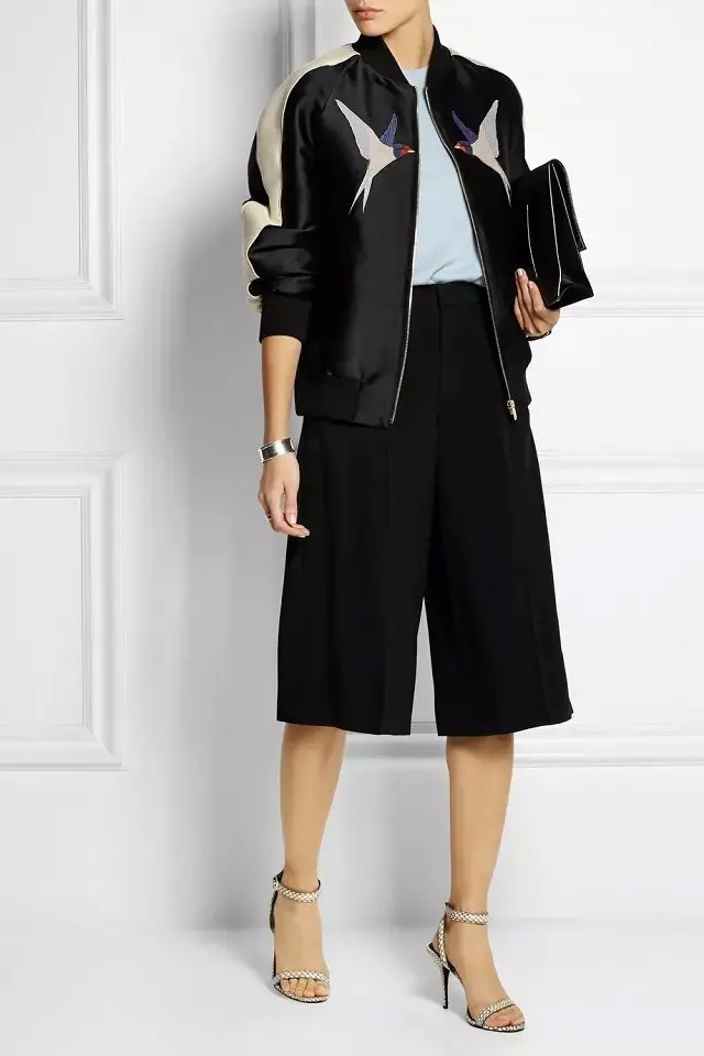 Птица вышитые атласные лицо куртку женщины|jacket motor|jacket wool womenjackets ladies |