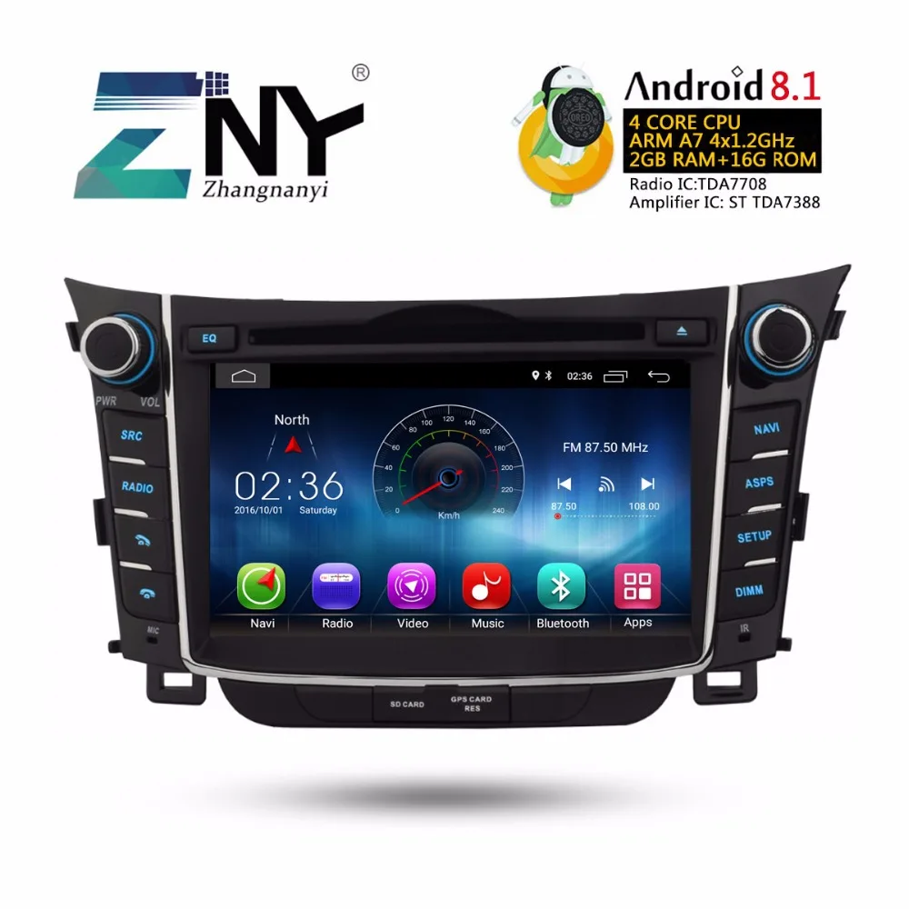 7 &quotAndroid 8 1 автомобильный DVD авто радио для hyundai I30 Elantra GT 2011-2016 2 Din gps навигация