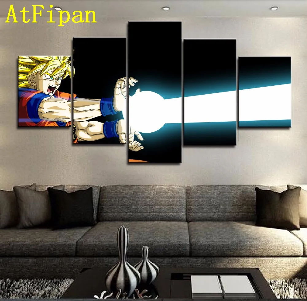 AtFipan 5 Piece Wall Art Modern Painting Dragon Ball Oil Cuadros Decoracion Canvas Modular Picture For Living Room | Дом и сад