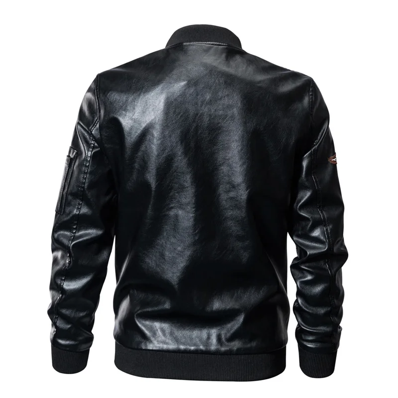 

IGLDSI Men's Tactical Leather Jacket Military Bomber Jacket Coats New 2018 Spring US Army Pilot Jacket Motorcycle Coats 3XL 4XL