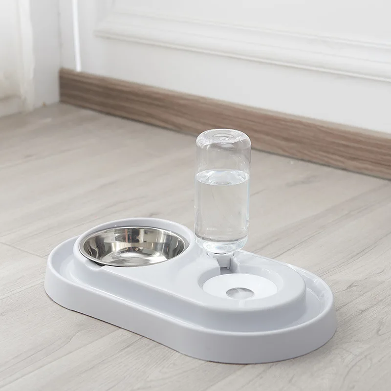 Double Bowls For Dogs Cats Food Environmentally Friendly Splash Proof Automatic Drinking Small Feeding Feeders | Дом и сад