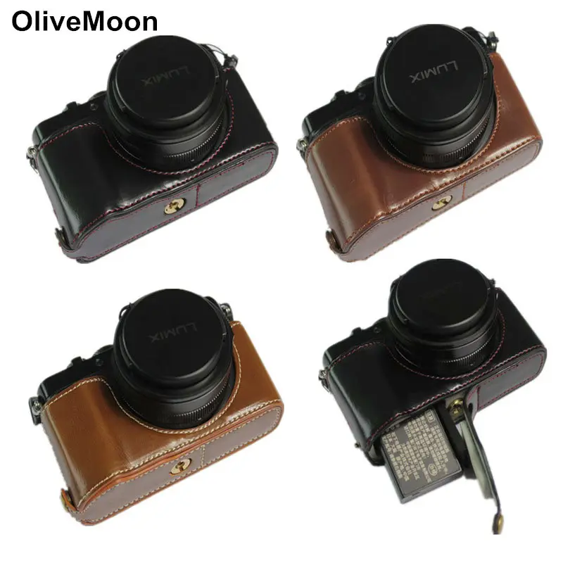 Чехол для Panasonic Lumix черный/кофейный/Коричневый чехол из искусственной кожи с