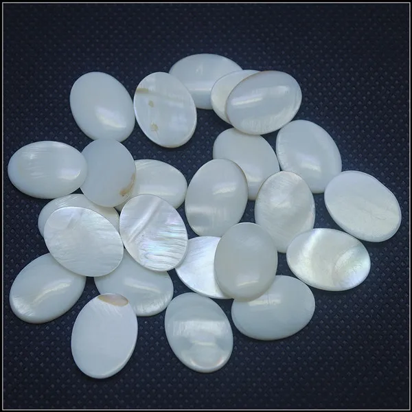 30pcs Wholesale white mother of pearl cabochons shell cabochons for bracelet making coin shape fingerrings making 18x25mm20x30mm