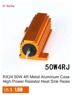 RX24 50 Вт 10R Металлический Алюминиевый Чехол Высокая мощность радиатор резистор золотой радиатор резистор 10 Ом