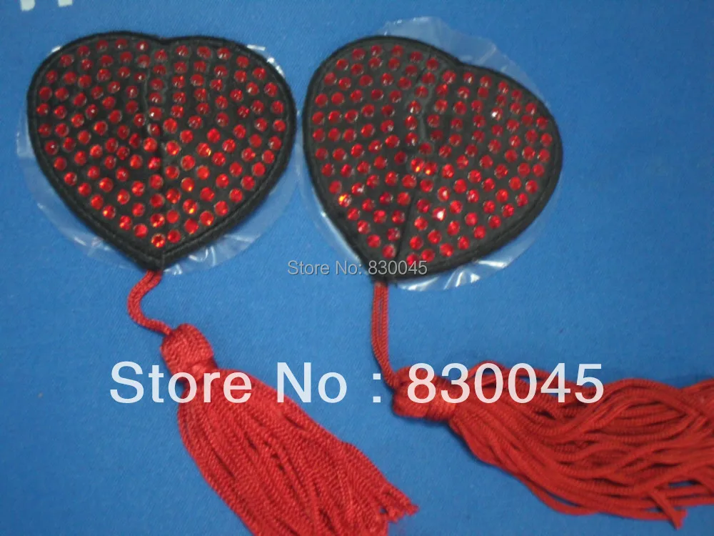 

NC009 RED Diamond Sexy Tassel self-adhesive nipple cover / Sexy breast petals