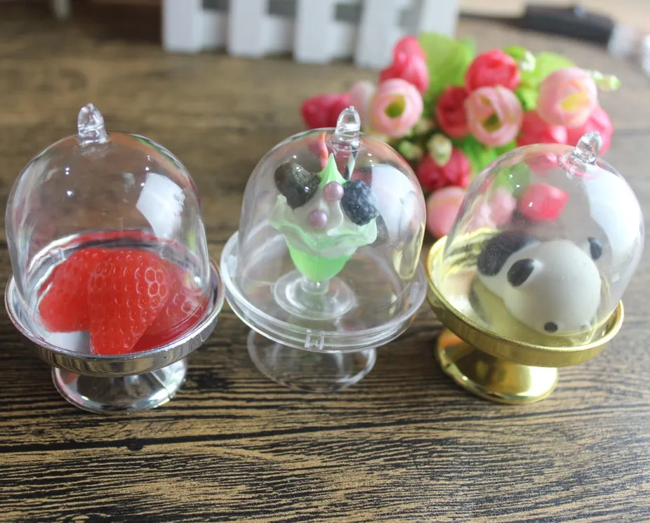 100 шт. прозрачная мини подставка для торта пластиковые коробки свадебных