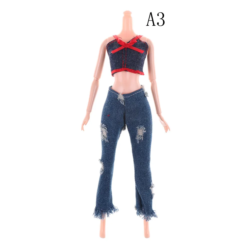 Кукольный Джинсовый комплект для девочек ручной работы модная повседневная