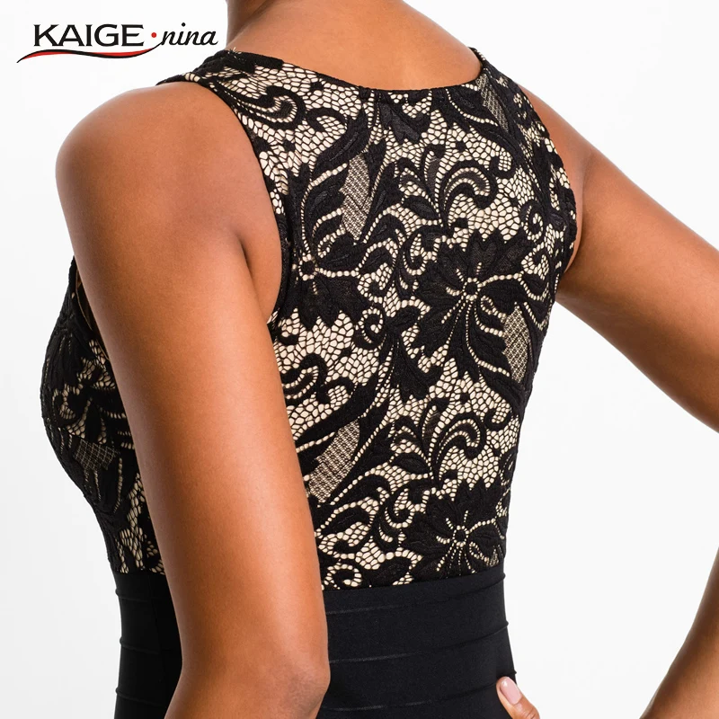 Женское летнее черное сексуальное кружевное платье с v-образным вырезом