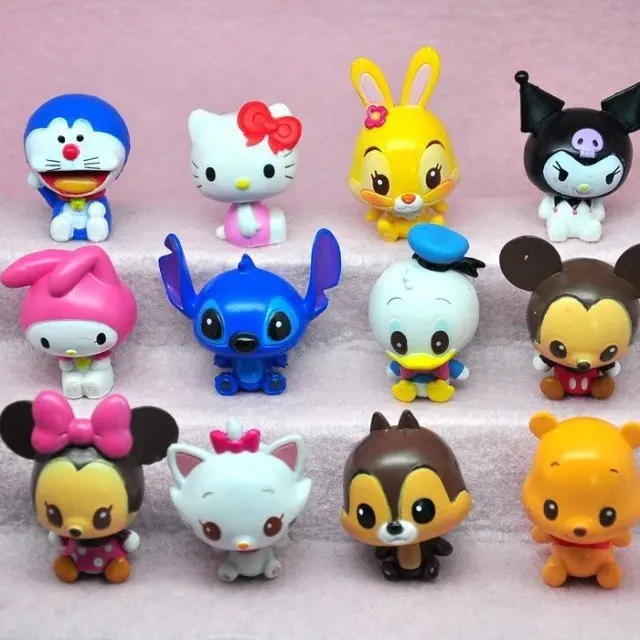 Игрушки Disney 12 шт./компл. классические Мультяшные фигурки Микки Минни Маус Стич
