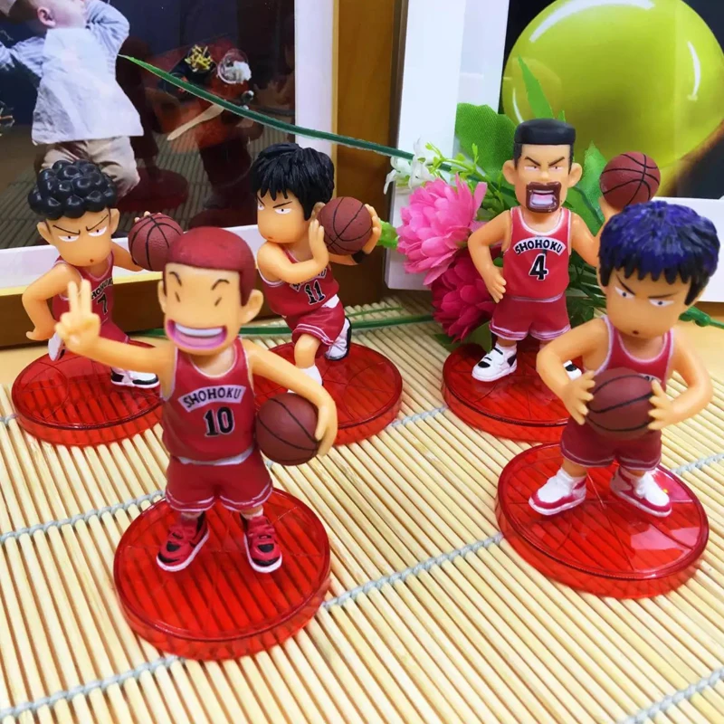 

5pcs/lot Japan Anime 8cm Slam Dunk PVC Action Figures Basketball Sakuragi Hanamichi Toys