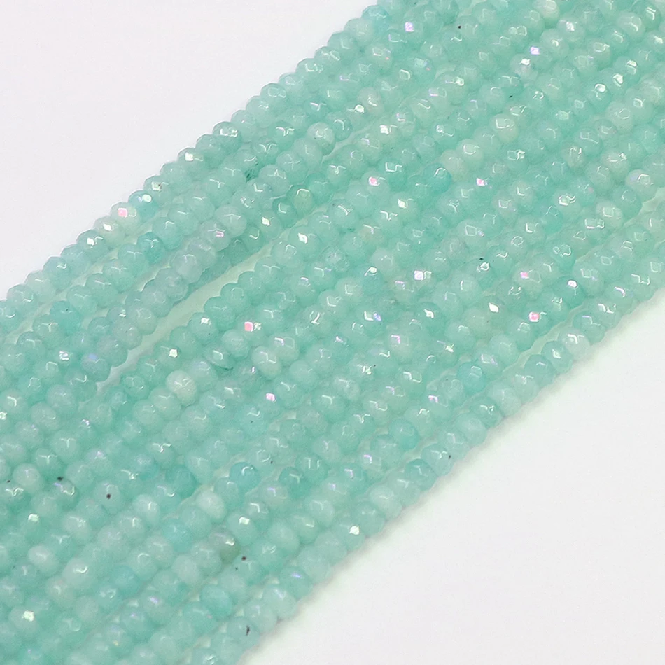 Граненая форма Рондель 2*4 мм Амазония натуральный камень jades новая мода для