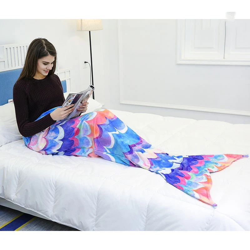 YOYIHOME одеяло Русалочка Фланелевое флисовое Радужное хвост русалки для взрослых