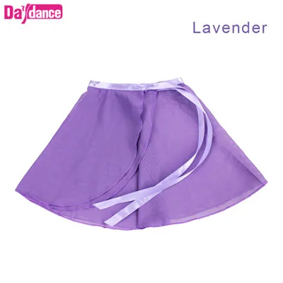 Tie-lavender Балетная обертка для девочек; юбки; Прозрачная Юбка для танцев; детские трико для занятий балетом; 9 цветов - Цвет: Tie-lavender