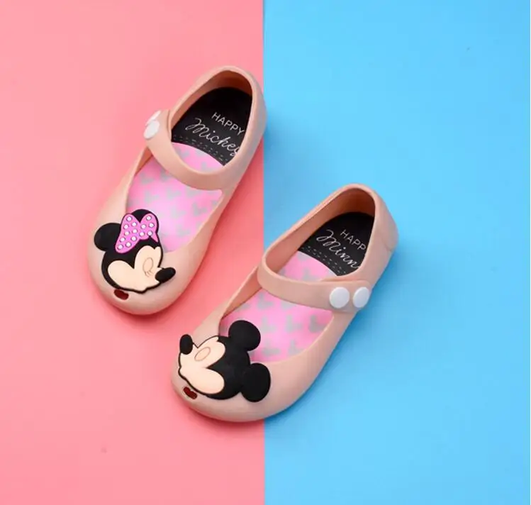 Летний милый мультфильм прозрачная обувь сандалии для девочек младенцев Минни