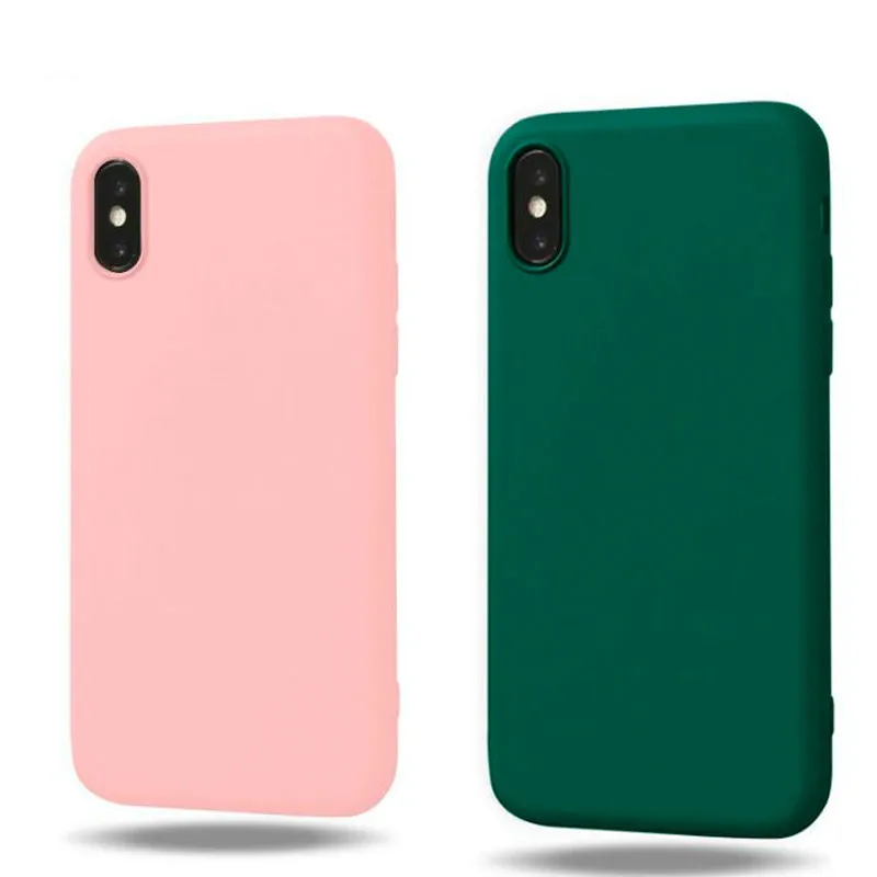 Silicone soft tpu phone back cover for iphone7 case matte plain fitted iphone7plus 6 6s 6plus 8 8plus X XS XSMAX XRcase |