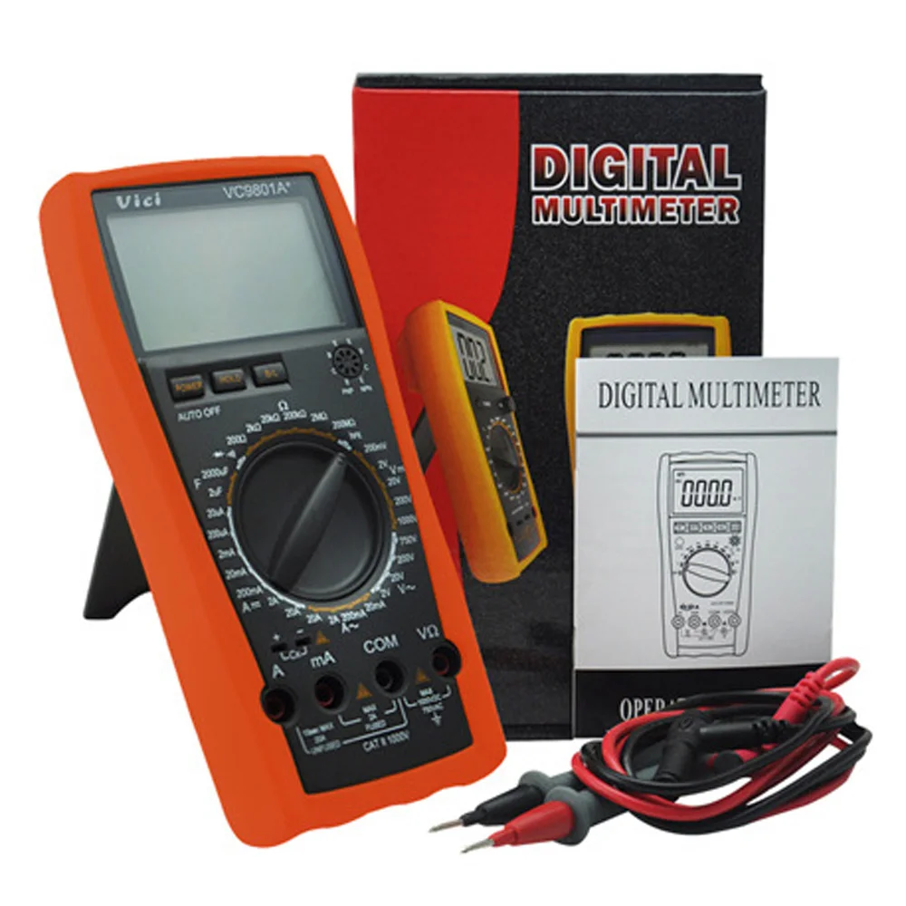 VICI VC9801A + цифровой мультиметр DMM AC/DC Амперметр Вольтметр Омметр с емкостью hFE