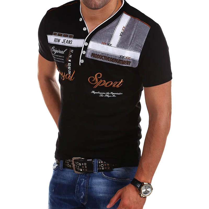 Новинка 2018 Мужская рубашка поло с коротким рукавом летние топы отложным