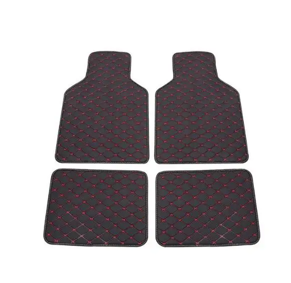 Универсальный автомобильный коврик для Toyota Rav4 Camry Toyota Corolla Auris Prius Fortuner Yaris Land Cruiser автомобильные аксессуары автомобильные коврики - Название цвета: Black Red