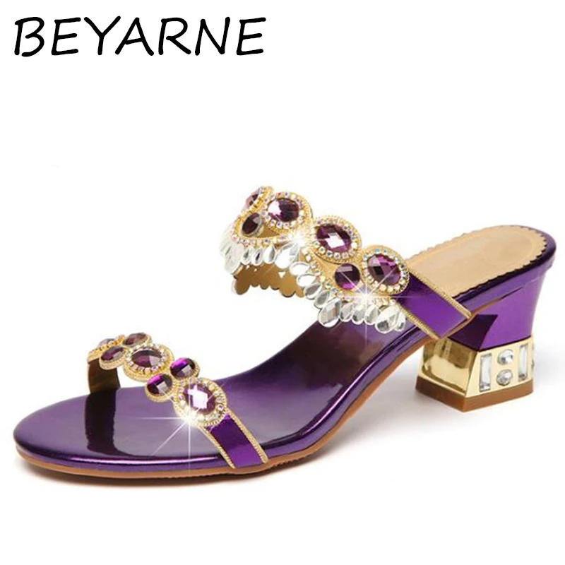 Женские босоножки с открытым носком на толстом каблуке 2018|Боссоножки и сандалии|