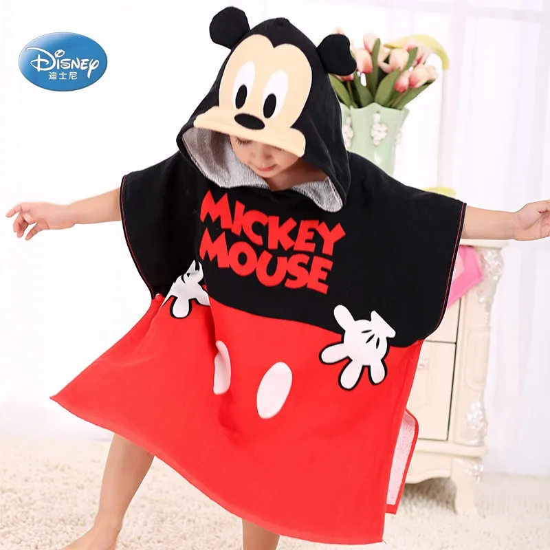 Disney черный красный горошек Минни Мышь 100% хлопок полотенце с капюшоном банное