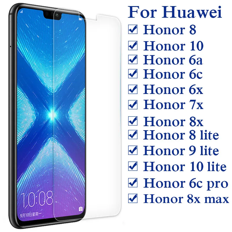 Защитный чехол для huawei honor 8x max стеклянный защитный мобильного телефона 8 9 10 lite 6a 6c