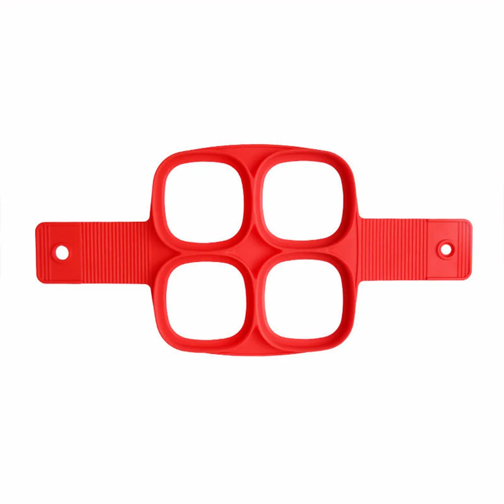 4 square holes Силиконовый антипригарный блинчик для яиц кольцо для приготовления Блинов сыр сковорода для яиц флип яйца кухонные формы для выпечки инструменты для приготовления пищи - Цвет: 4 square holes