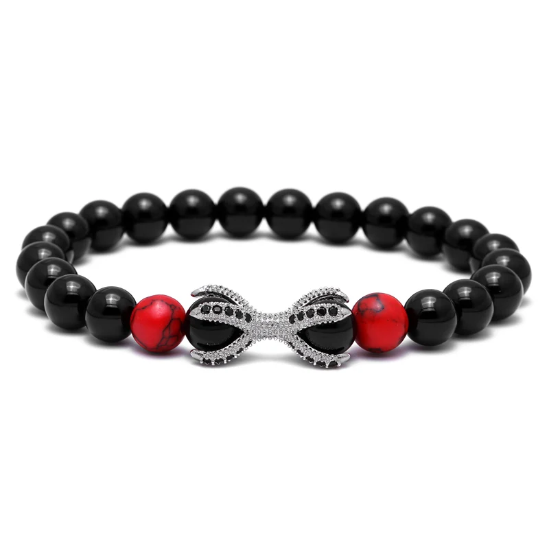 Mcllroy Stone bracelet/men/women/charms/beads/male bracelets set 8mm stone beads bracelet homme men jewelry pulseira masculina | Украшения