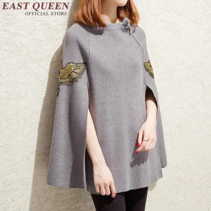 New arrival 2018 woman sweater pullovers long sleeve womens cloak handmade beaded fashion free size AA3087 YQ |