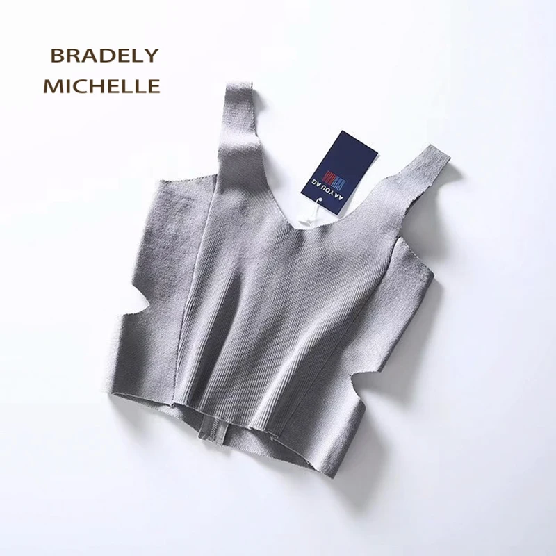 BRADELY MICHELLE/Женская сексуальная майка без рукавов на молнии сзади с выемкой женский