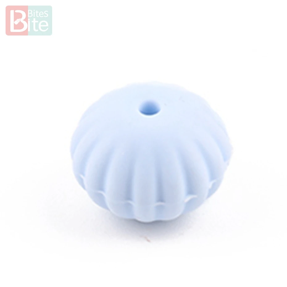 Scallop Candy Blue Кусачки 10 шт. силиконовые бусины гребешок Diy Детские продукты пищевой силиконовый грызун бусины Тыква детский Прорезыватель - Цвет: Scallop Candy Blue