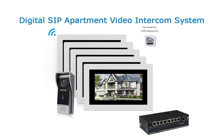 7 ''wifi IP видео домофон беспроводной дверной звонок домашняя квартира система контроля доступа сенсорный экран Обнаружение движения 1-5